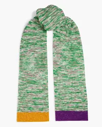 Missoni Space-dyed crochet-knit cotton scarf - Green - OneSize Green