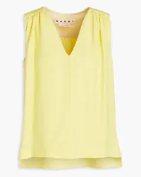 Marni Gathered jacquard top - Yellow Yellow