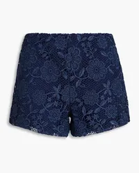 RED Valentino Metallic crocheted lace shorts - Blue Blue