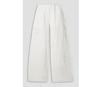 Column cotton pants - White