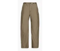 Jones button-detailed cotton-canvas pants - Neutral