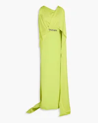 Safiyaa Crystal-embellished satin-crepe gown - Green Green