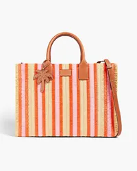 Zimmermann Striped faux straw tote - Orange Orange