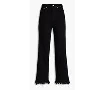 Pavata frayed high-rise flared jeans - Black