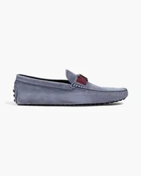 TOD'S T Timeless Gommino burnished leather driving shoes - Blue Blue