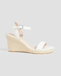 Stuart Weitzman Teddi leather espadrille wedge sandals - White White