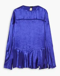 Marni Ruffled cupro-satin blouse - Blue Blue