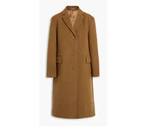 Amber wool-blend felt coat - Brown