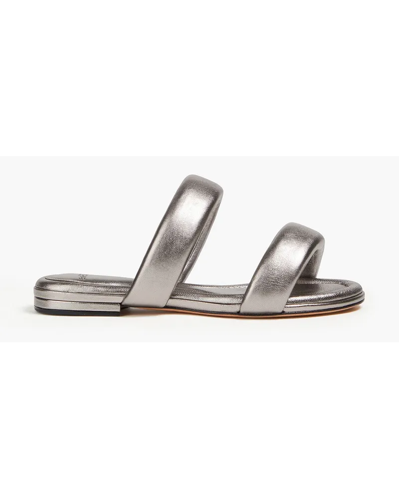 Alexandre Birman Lilla padded metallic leather sandals - Metallic Metallic