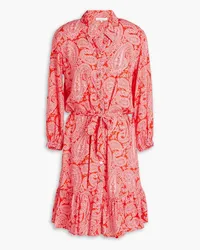 Heidi Klein Tangier paisley-print mousseline mini shirt dress - Red Red