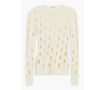 Cutout knitted sweater - White