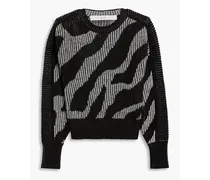 Voryta ribbed jacquard-knit sweater - Black