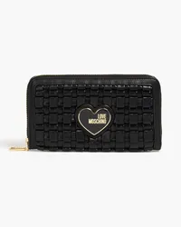 Moschino Woven faux leather wallet - Black Black