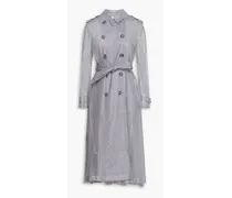 Belted point d'esprit trench coat - Gray