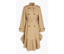 Cotton-blend twill trench coat - Neutral