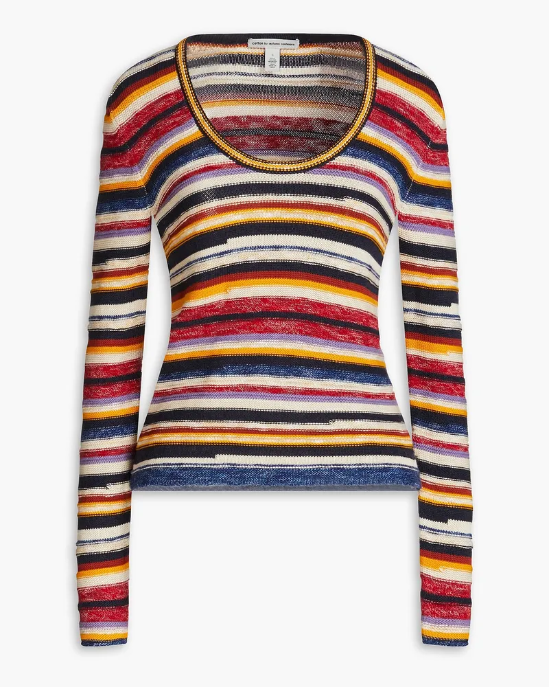 Autumn Cashmere Striped intarsia-knit sweater - Multicolor Multicolor