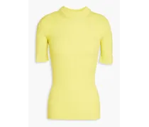 Ribbed-knit top - Yellow