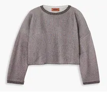 Cropped metallic wool-blend sweater - Metallic