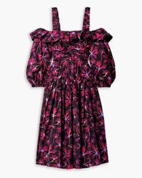 Ulla Johnson Caprice cold-shoulder ruffled floral-print cotton-poplin midi dress - Pink Pink