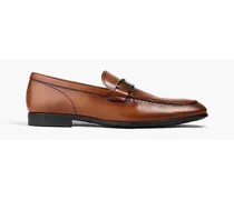 Burnished leather loafers - Brown