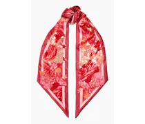 Floral-print silk scarf - Burgundy - OneSize