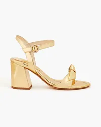 Alexandre Birman Clarita 75 bow-detailed mirrored-leather sandals - Metallic Metallic