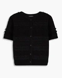 Rag & Bone Lo pointelle-knit wool-blend cardigan - Black Black