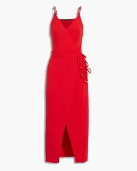 ViX Cyndi crinkled-voile midi wrap dress - Red Red