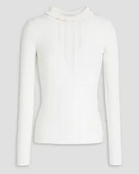 Claudie Pierlot Ribbed-knit turtleneck sweater - White White