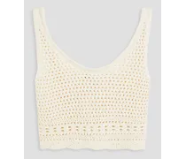 The Carlyle cropped crocheted cotton tank - White