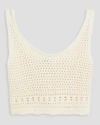 Solid and Striped The Carlyle cropped crocheted cotton tank - White White