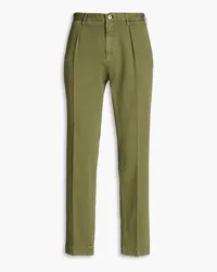 Slowear Incotex pleated cotton-blend twill chinos - Green Green