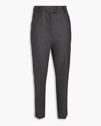 Gentryportofino Anthracite wool and cashmere-blend tapered pants - Gray Gray