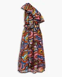 Rebecca Vallance Chiquita one-shoulder printed crepe midi dress - Multicolor Multicolor