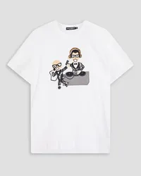 Dolce & Gabbana Appliquéd cotton-jersey T-shirt - White White