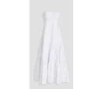 Didi gathered cotton-poplin maxi dress - White