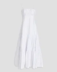 NICHOLAS Didi gathered cotton-poplin maxi dress - White White