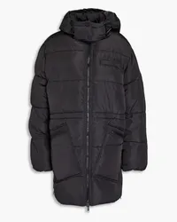 Ganni Appliquéd quilted shell hooded jacket - Black Black