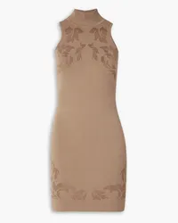 Cushnie et Ochs Cutout floral jacquard-knit mini dress - Neutral Neutral