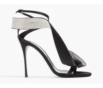 Marquise embellished satin sandals - Black