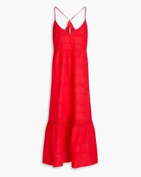 Heidi Klein Numana broderie anglaise cotton midi dress - Red Red