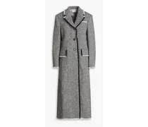 Frayed herringbone brushed wool coat - Gray