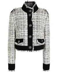 Dolce & Gabbana Cropped crepe-trimmed tweed jacket - White White