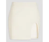 Cutout wool-blend mini skirt - White