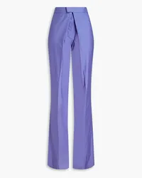 Valentino Garavani Cotton-blend poplin straight-leg pants - Purple Purple