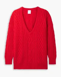 Madeleine Thompson Mulberry cable-knit wool and cashmere-blend sweater - Red Red