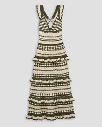 Zimmermann Devi ruffled crocheted cotton midi dress - White White