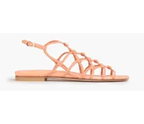Braided leather sandals - Orange