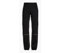 Zip-detailed cotton pants - Black