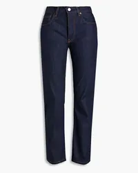 Victoria Beckham Olivia twill-trimmed high-rise slim-leg jeans - Blue Blue